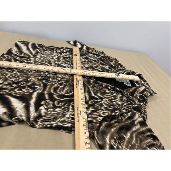 CH Chancelle Women Blouse Size 14 Collared V Neck Long Sleeve Open Front Button - Picture 9 of 10